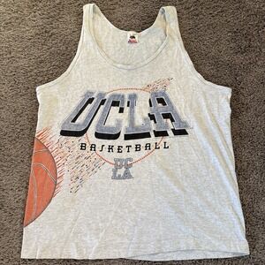 Vintage 90s UCLA Basketball AOP Tank‎ Top Shirt L Large